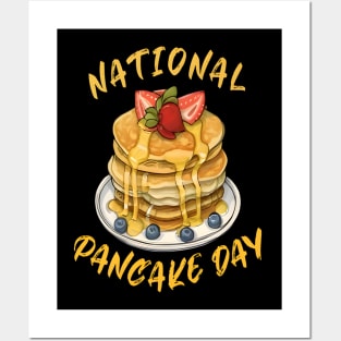 Happy National Pancake Day Posters and Art